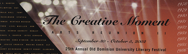 25th Annual Literary Festival at ODU: September 30-October 5, 2002