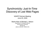 Synchronicity: Just-In-Time Discovery of Lost Web Pages by Martin Klein and Michael L. Nelson